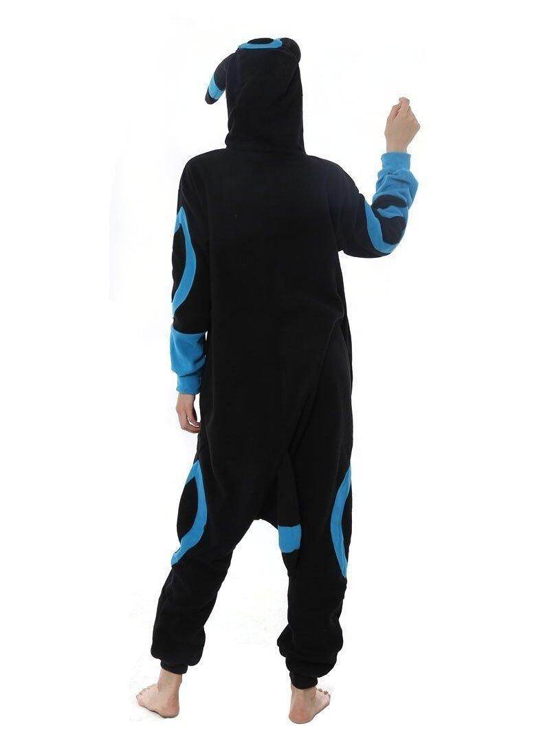 Pokemon Blue Umbreon Eevee Kigurumi Onesie Hoodie Costume Pajamas Black Pajamas - Azufun