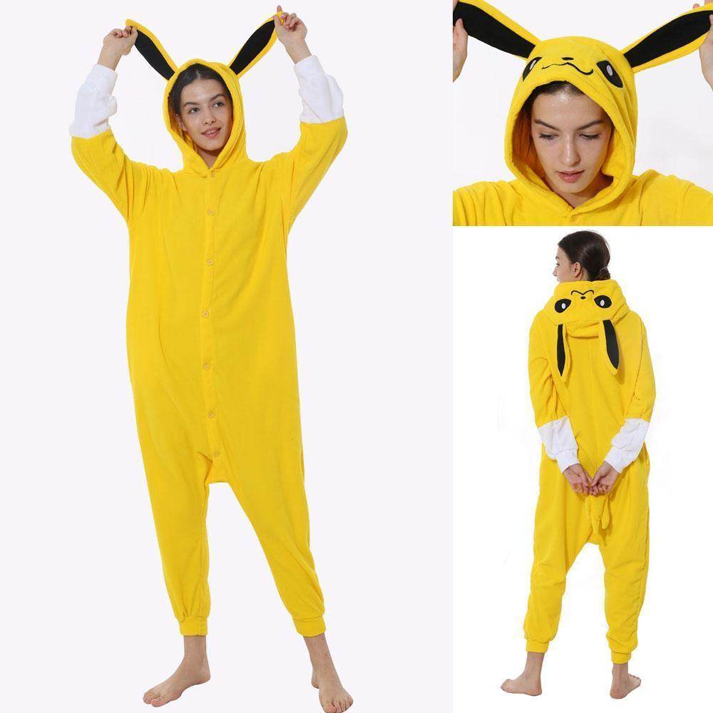 Pokemon Jolteon Eevee Kigurumi Onesie Hoodie Costume Pajamas - Azufun