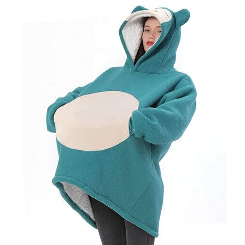 Pokemon Snorlax Cartoon Keep Warm Hoodie Costume Lazy TV Blanket - Azufun