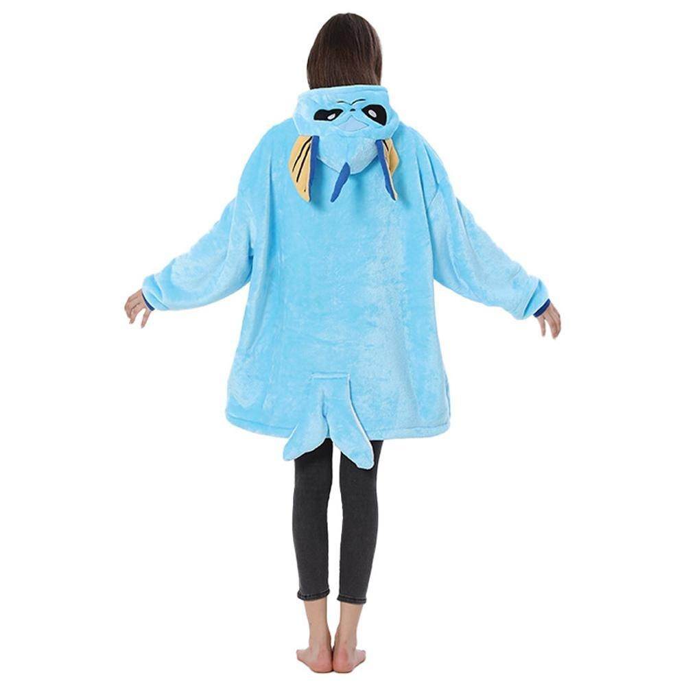 Pokemon Vaporeon Hoodie Wearable Costume Keep Warm Cozy Lazy TV Blanket - Azufun