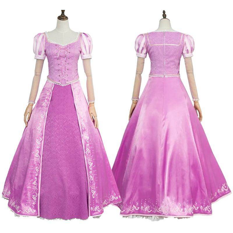 Rapunzel Halloween Costume Tangled Princess Cosplay Dress for Women - Azufun