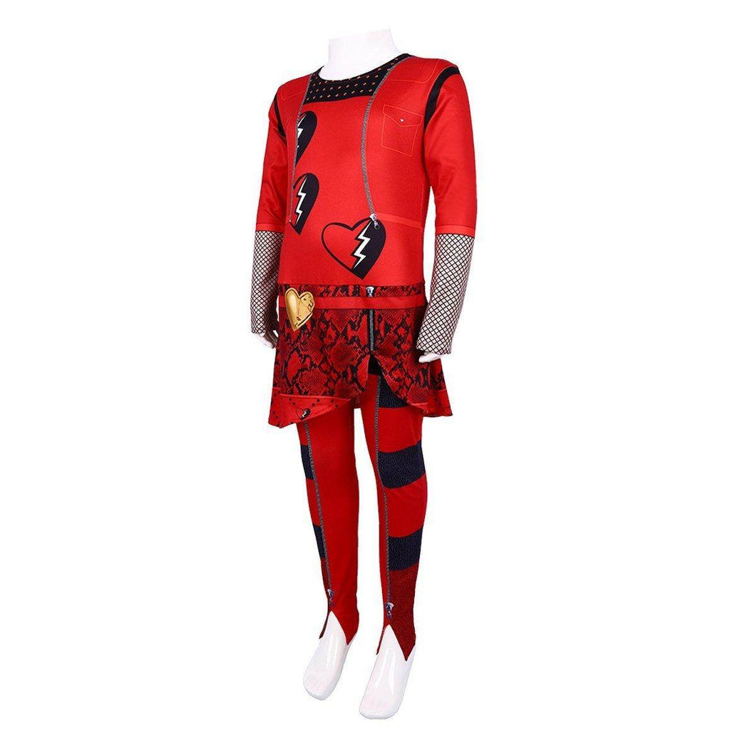 Red from Descendants 4 Queen Of Hearts Costume Jumpsuit For Kids - Azufun