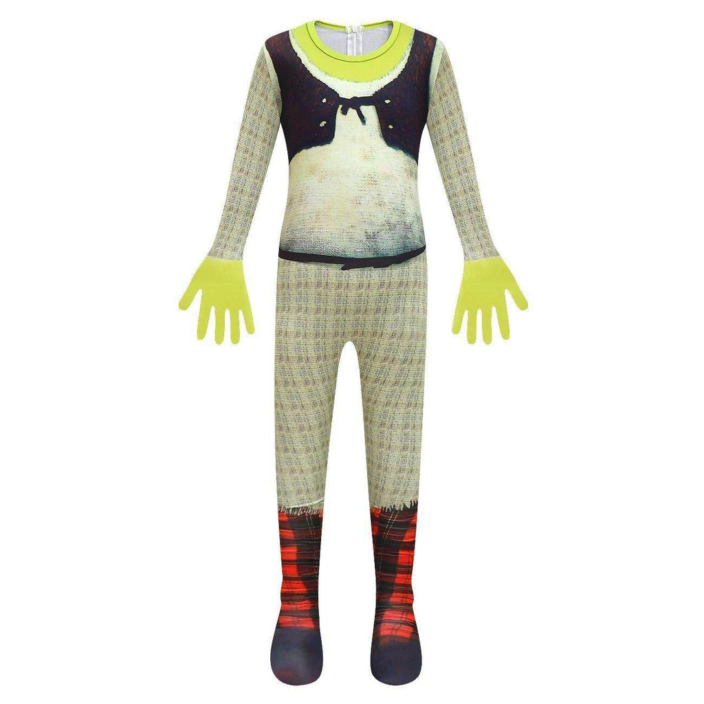Shrek Costume Cosplay Jumpsuit with Mask Bag for Kids Halloween - Azufun