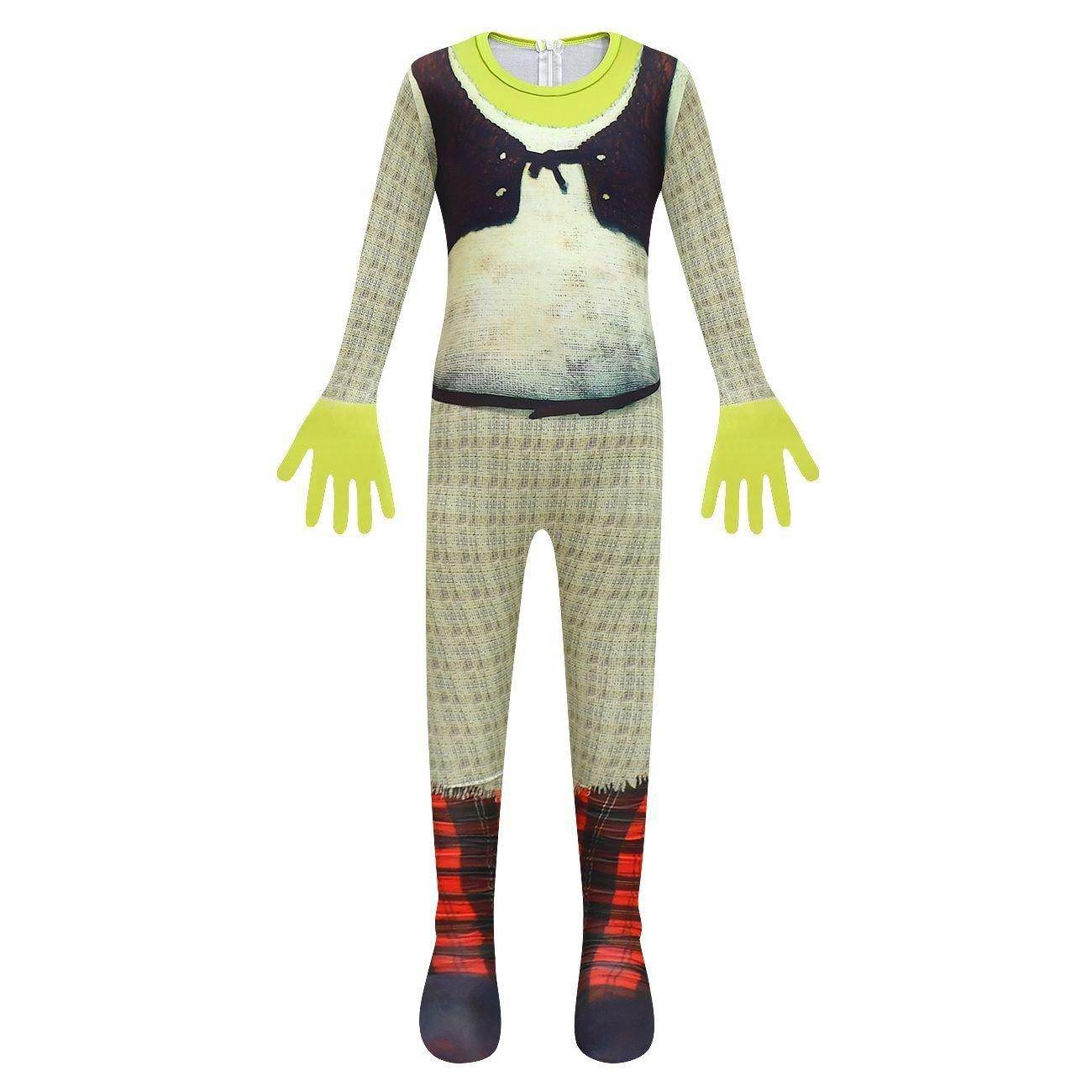 Shrek Costume Cosplay Jumpsuit with Mask Bag for Kids Halloween - Azufun