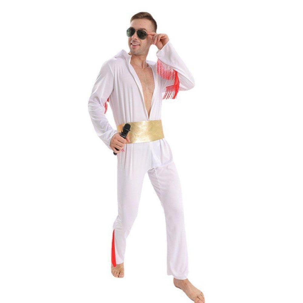 Singer Elvis Presley 80s Costume Outfits Vintage Carnival Masquerade Halloween for Men - Azufun