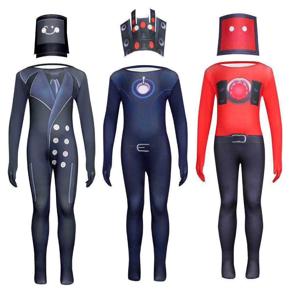 Skibidi Toilet Game Kids Cosplay Costume Jumpsuit Halloween Carnival Suit - Azufun
