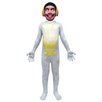 Skibidi Toilet White Jumpsuit Titan Tv man Cosplay Costume For Kids - Azufun