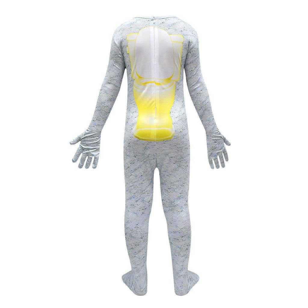 Skibidi Toilet White Jumpsuit Titan Tv man Cosplay Costume For Kids - Azufun