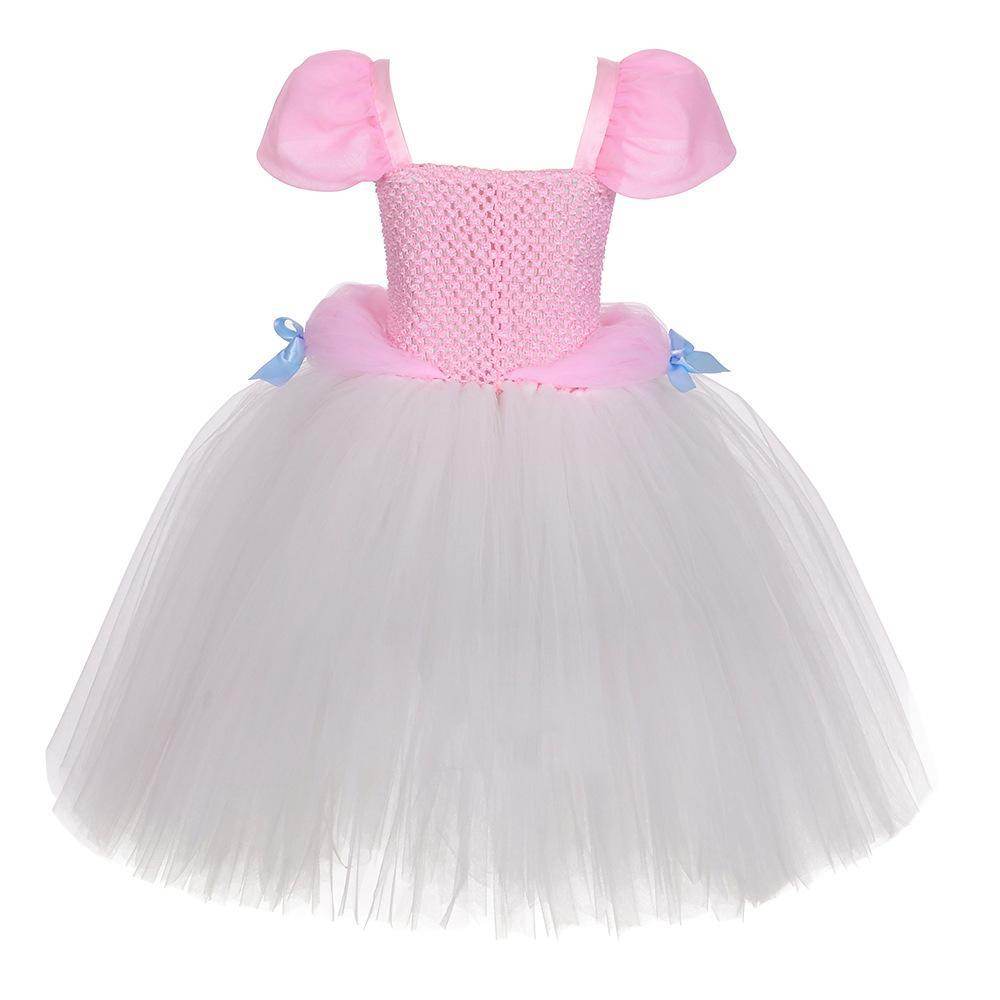 Snow White Princess Costume Kids Girls Cosplay Party Tutu Cake Dress Halloween Outfit - Azufun
