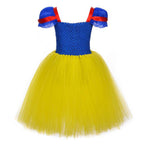 Snow White Princess Costume Kids Girls Cosplay Party Tutu Cake Dress Halloween Outfit - Azufun