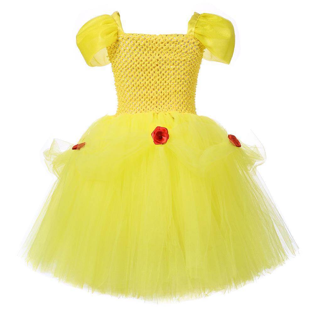 Snow White Princess Costume Kids Girls Cosplay Party Tutu Cake Dress Halloween Outfit - Azufun