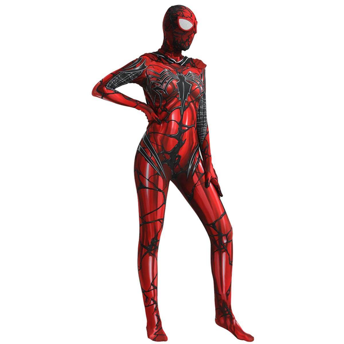 Spider-Man Venom Spider-Gwen Stacy Jumpsuit Lady Carnage Hooded Cosplay Costume Halloween - Azufun
