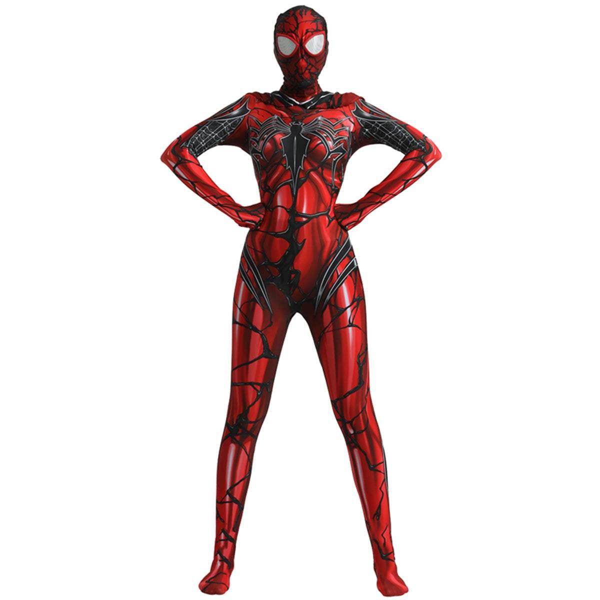 Spider-Man Venom Spider-Gwen Stacy Jumpsuit Lady Carnage Hooded Cosplay Costume Halloween - Azufun