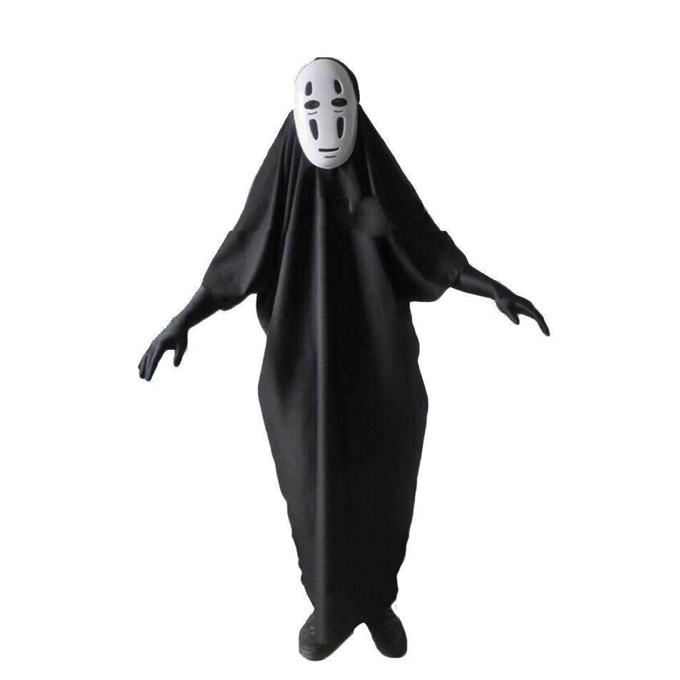 Spirited Away No Face Man Costumes Cosplay Set With Mask And Gloves - Azufun
