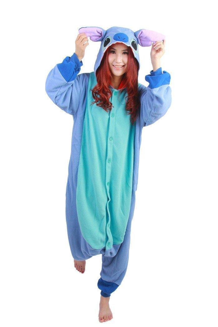 Stitch Long Sleeve Onesies Pajamas Kigurumi Costume Hoodie - Pajamasbuy