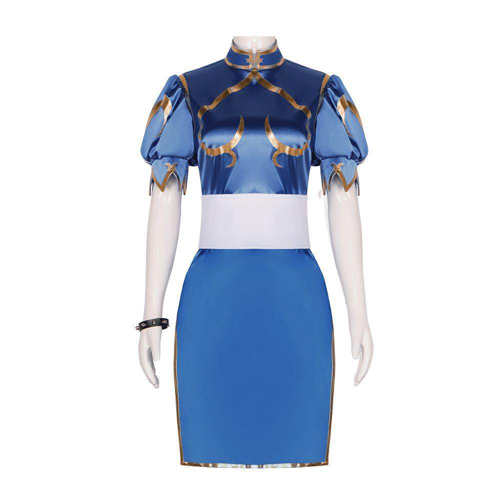 Street Fighter Chun Li Cheongsam Cosplay Costume Outfits Halloween Carnival Suit - Azufun