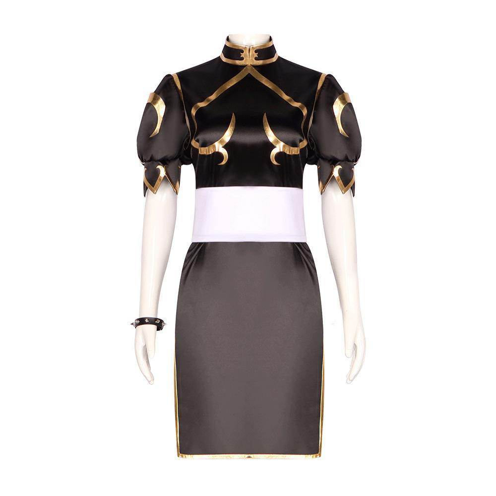 Street Fighter Chun Li Cheongsam Cosplay Costume Outfits Halloween Carnival Suit - Azufun