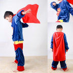 Super Hero Superman Kids Onesies Pajamas Kigurumi Costume - Pajamasbuy