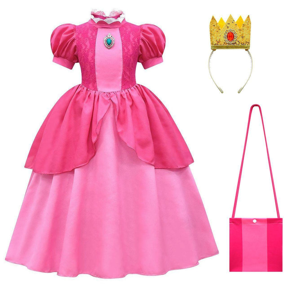 Super Mario Bros Princess Peach Kids Girls Tutu Dress Outfits Cosplay Costume - Pajamasbuy