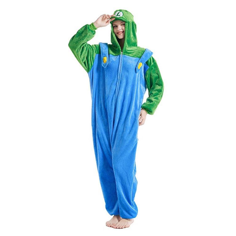 Super Mario Super Mario Classic Luigi Costume kigurumi Onesies - Pajamasbuy