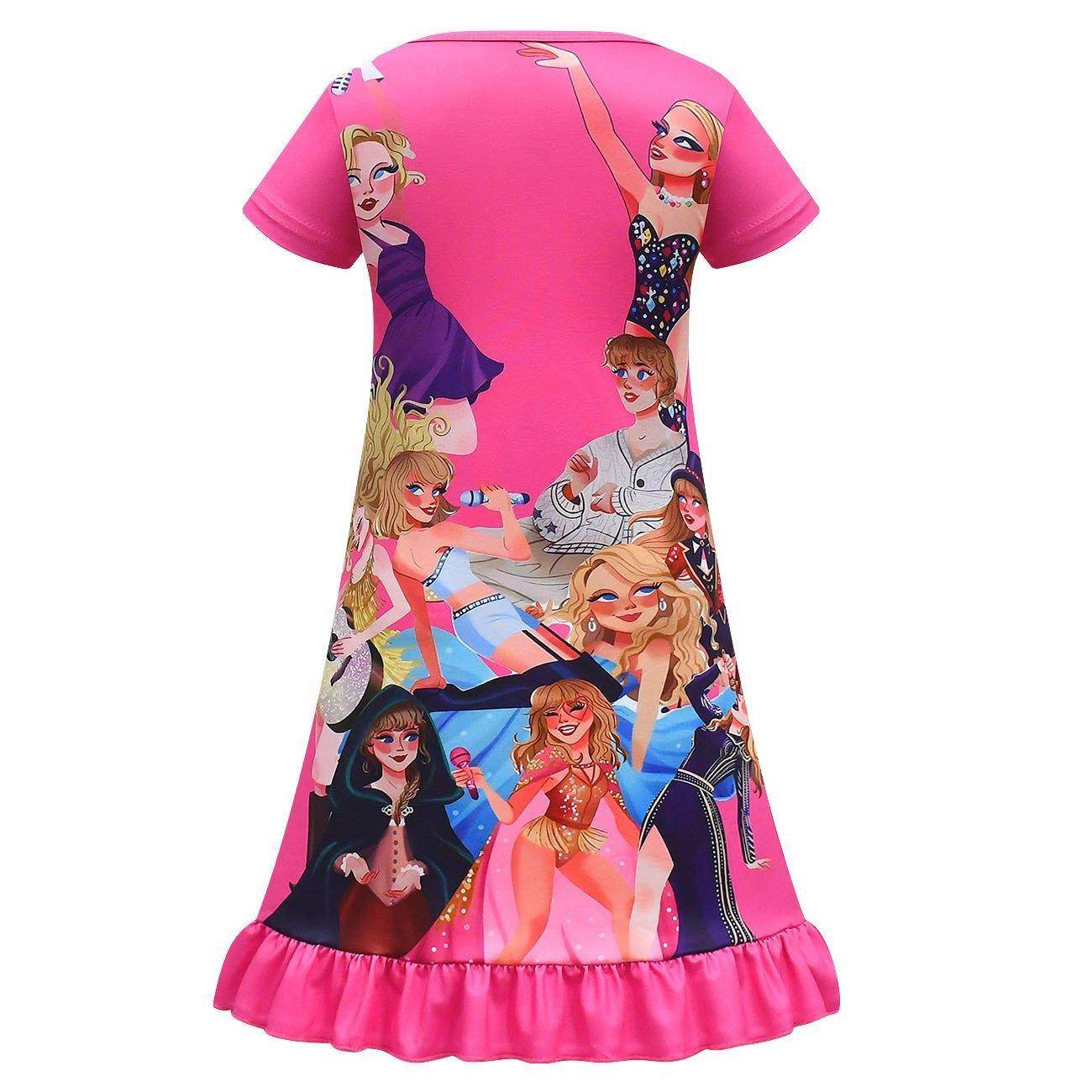 Taylor Swift Pajama Dress Cosplay Costumes Printing Kids - Azufun