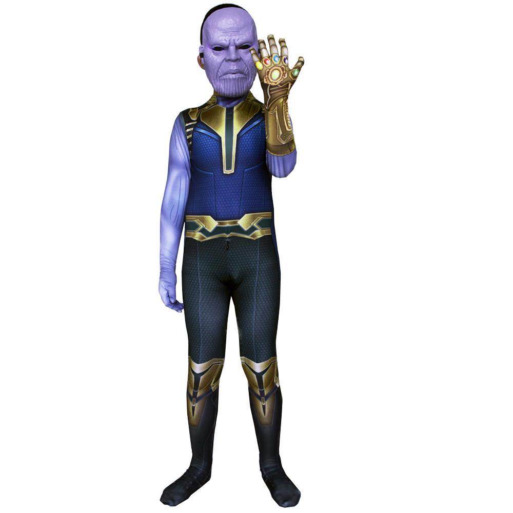 Thanos costume Jumpsuit bodysuits Avengers 4 with mask party cosplay Hallowwen - Azufun