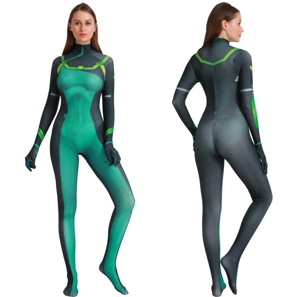 Valorant Viper Cosplay Costume Zentai Bodysuit for Halloween Party - Azufun