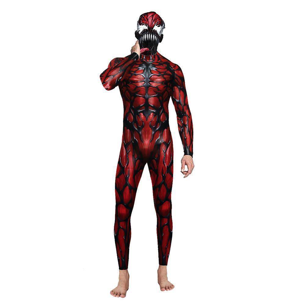 Venom Cosplay Costume Jumpsuit Halloween Party Bodysuit Outfit Zentai for Adults Men - Azufun