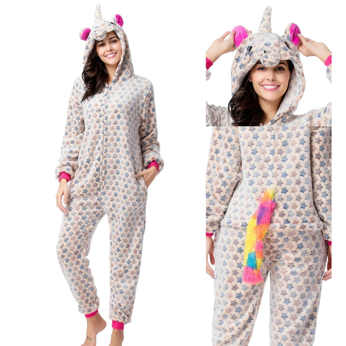 BuyWarm Adult Unicorn Pajamas Animal Kigurumi Costume Cosplay Onesies Now Cheaper With 3 - 5 Days Ship - PajamasBuy