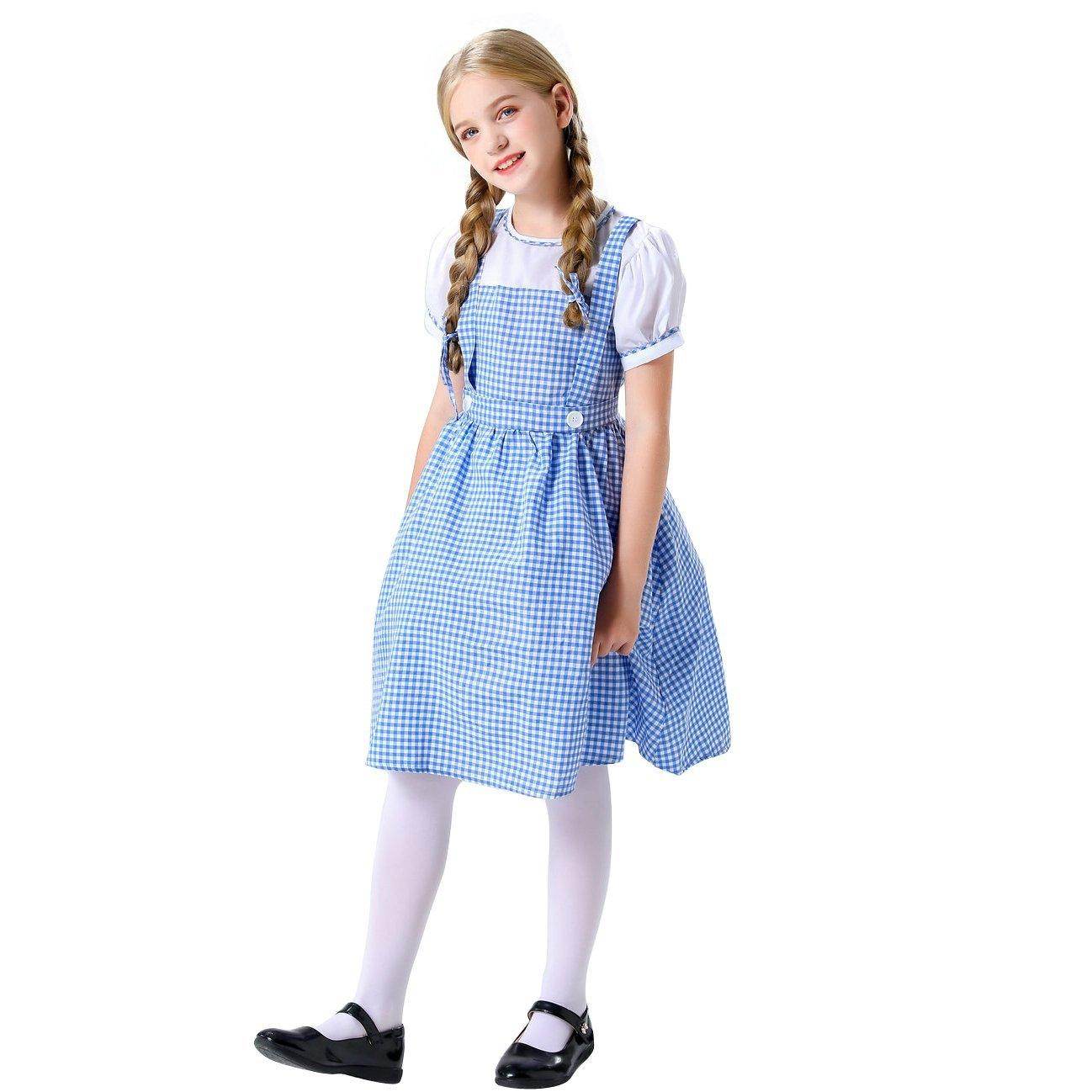 Wizard of Oz Dorothy Costume Dress Maid Alice for Girls Women - Azufun