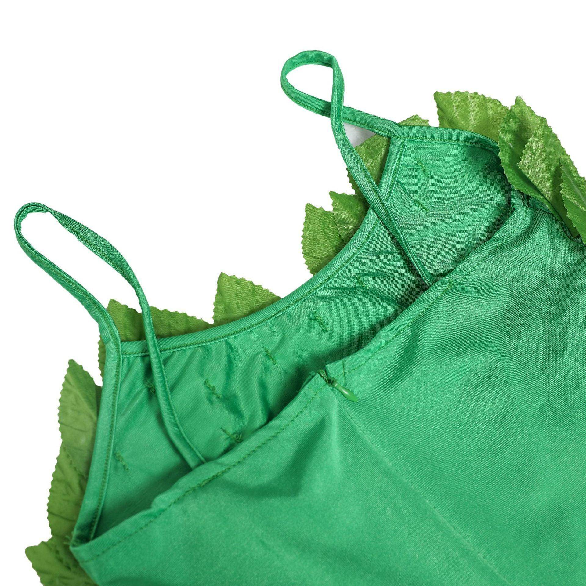 Women's Deluxe Poison Ivy Costume Jumpsuit Halloween - Azufun